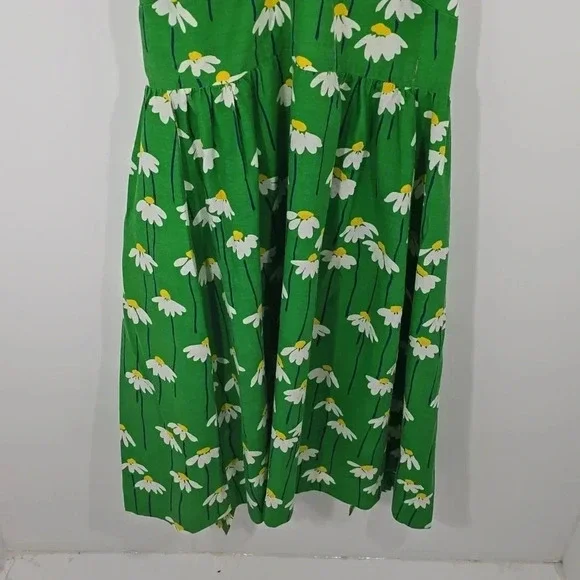 {Catherine Carr} 60s Women's Vintage Green Floral Print Apron Dress - Picture 6 of 13